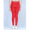 Girl's Cotton Lycra Printed Elasticated Leggings (Red) Girl's Cotton Lycra Printed Elasticated Leggings (Red)