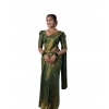 Women's Soft Lichi Silk Printed Saree With Unstitched Blouse 5.5Mtr (Green)
