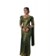 Women's Soft Lichi Silk Printed Saree With Unstitched Blouse 5.5Mtr (Green)
