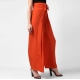Women's Polyester Solid Smocked Trousers (Orange)