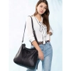 Women's PU Leather Zipper Handbag (Black)