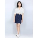 Girl's Denim Solid Buttoned Skirt (Navy Blue) Girl's Denim Solid Buttoned Skirt (Navy Blue)