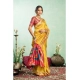 Women's Silk Blend Woven Saree With Unstitched Blouse 5.5 Mtr (Mustard)
