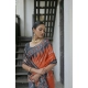 Women's Faux_Tussar Ikat Saree With Unstitched Blouse 5.5Mtr (Orange) Women's Faux_Tussar Ikat Saree With Unstitched Blouse 5.5Mtr (Orange)