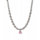 Women's Brass Silver Plated Necklace set (Pink) Women's Brass Silver Plated Necklace set (Pink)