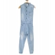 Girl's Denim Embellished Sleeveless Jumpsuit (Blue) Girl's Denim Embellished Sleeveless Jumpsuit (Blue)