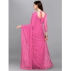 Women's Net Self Design Saree With Unstitched Blouse 5.5Mtr (Dark Pink)