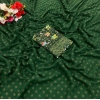 Dropship Women's Printed Brasso Saree With Unstitched Blouse (Green, 5-6 Mtrs)