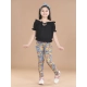 Girl's Cotton Lycra Floral Elasticated Jeggings (Multicolor) Girl's Cotton Lycra Floral Elasticated Jeggings (Multicolor)