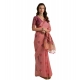Women's Blended_Cotton Floral Motifs And Woven Buttas Saree With Unstitched Blouse 5.5Mtr (Pink)