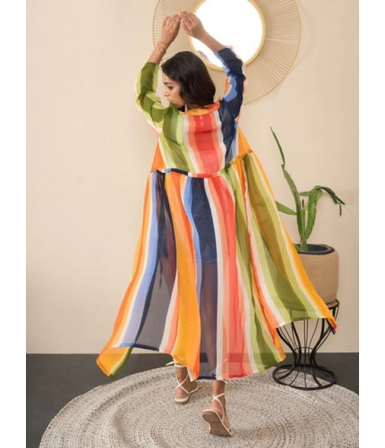 Women's Polyester Crepe Printed Long Sleeves Shrug (Multicolor)