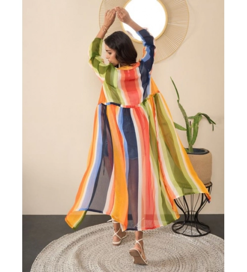 Women's Polyester Crepe Printed Long Sleeves Shrug (Multicolor) Women's Polyester Crepe Printed Long Sleeves Shrug (Multicolor)