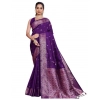 Women's Jacquard Woven Saree With Unstitched Blouse 5.5Mtr (Purple) Women's Jacquard Woven Saree With Unstitched Blouse 5.5Mtr (Purple)