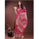 Women's Silk Printed Saree With Unstitched Blouse 5.5Mtr (Magenta)