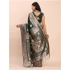 Women's Banarasi Silk Printed Saree With Unstitched Blouse 5.5Mtr (Green) Women's Banarasi Silk Printed Saree With Unstitched Blouse 5.5Mtr (Green)