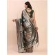Women's Banarasi Silk Printed Saree With Unstitched Blouse 5.5Mtr (Green)