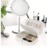 PU Leather Solid Jewelry Storage Box (White-Cream)