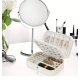 PU Leather Solid Jewelry Storage Box (White-Cream)
