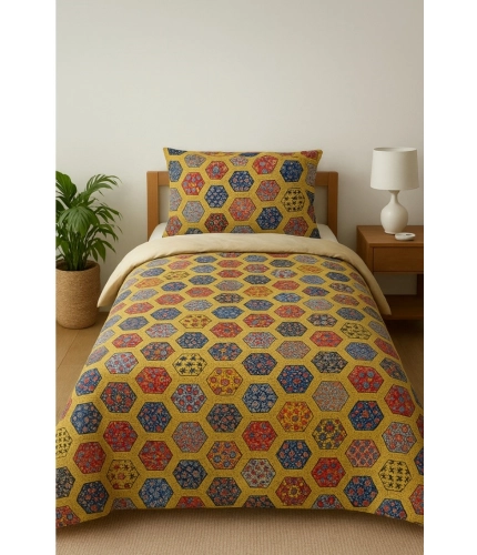 Microfiber Floral Printed Single Bedsheet with 1 Pillow Cover (Multicolor)