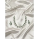 Women's Brass Silver Plated Necklace set (Green)