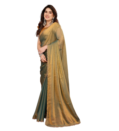 Women's Georgette Printed Saree With Unstitched Blouse 5.5Mtr (Green)