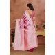Women's Banarasi Silk Jaquard Woven Saree With Unstitched Blouse 5.5Mtr (Pink)