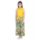 Girl's Rayon Flamingo Print Sleeveless Jumpsuit (Yellow-Multicolor)