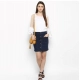 Women's Denim Front Button Buttoned Skirt (Blue) Women's Denim Front Button Buttoned Skirt (Blue)