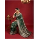 Women's Silk Blend Printed Saree With Unstitched Blouse 5.5Mtr (Dark Green) Women's Silk Blend Printed Saree With Unstitched Blouse 5.5Mtr (Dark Green)