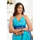 Women's Faux Linen Floral Print Ready to wear Saree With Unstitched Blouse 5.5Mtr (Light_AquaBlue)
