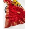 Women's Vichitra Silk Printed Saree With Unstitched Blouse 5.5Mtr (Red) Women's Vichitra Silk Printed Saree With Unstitched Blouse 5.5Mtr (Red)
