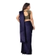 Women's Satin Printed Saree With Unstitched Blouse 5.5Mtr (Navy Blue)