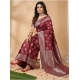 Women's Silk Blend Printed Saree With Unstitched Blouse 5.5Mtr (Maroon) Women's Silk Blend Printed Saree With Unstitched Blouse 5.5Mtr (Maroon)