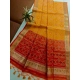 Women's Raw Silk Ikkat Saree With Unstitched Blouse 5.5Mtr (Mustard)