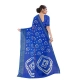 Women's Cotton Silk Bandhni Saree With Unstitched Blouse 5.5Mtr (Royal Blue)
