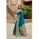 Women's Silk Blend Woven Saree With Unstitched Blouse 5.5 Mtr (Teal)