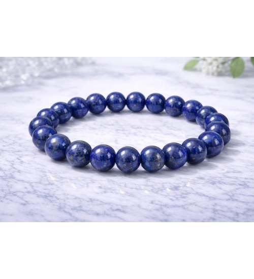 Natural Crystal 8mm Lapis Lazuli Bracelet (Dark Purple)