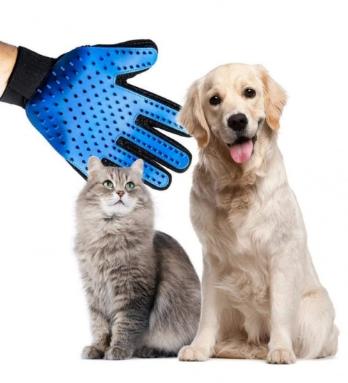 Pack of 2_5-Finger Deshedding Glove – Pet Hair Remover And Grooming Gloves (Color: Assorted )