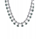 Women's Brass Silver Plated Necklace set (Green)
