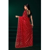Women's Net Sequence Saree With Unstitched Blouse 5.5Mtr (Red) Women's Net Sequence Saree With Unstitched Blouse 5.5Mtr (Red)