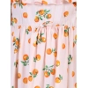 Girl's Rayon Printed Sleeveless Dress (Orange)
