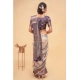 Women's Polyester Printed Saree With Unstitched Blouse 5.5 Mtr (Off-White)
