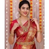 Women's Soft Lichi Silk Printed Saree With Unstitched Blouse 5.5Mtr (Red) Women's Soft Lichi Silk Printed Saree With Unstitched Blouse 5.5Mtr (Red)