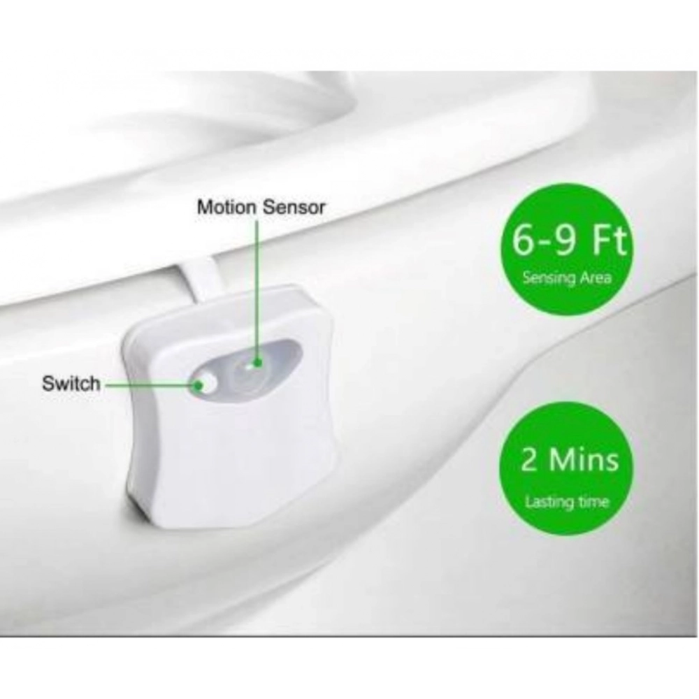 Pack of 2_Toilet Bowl Night Light – Motion Sensor LED Toilet Lamp (Color: Assorted )
