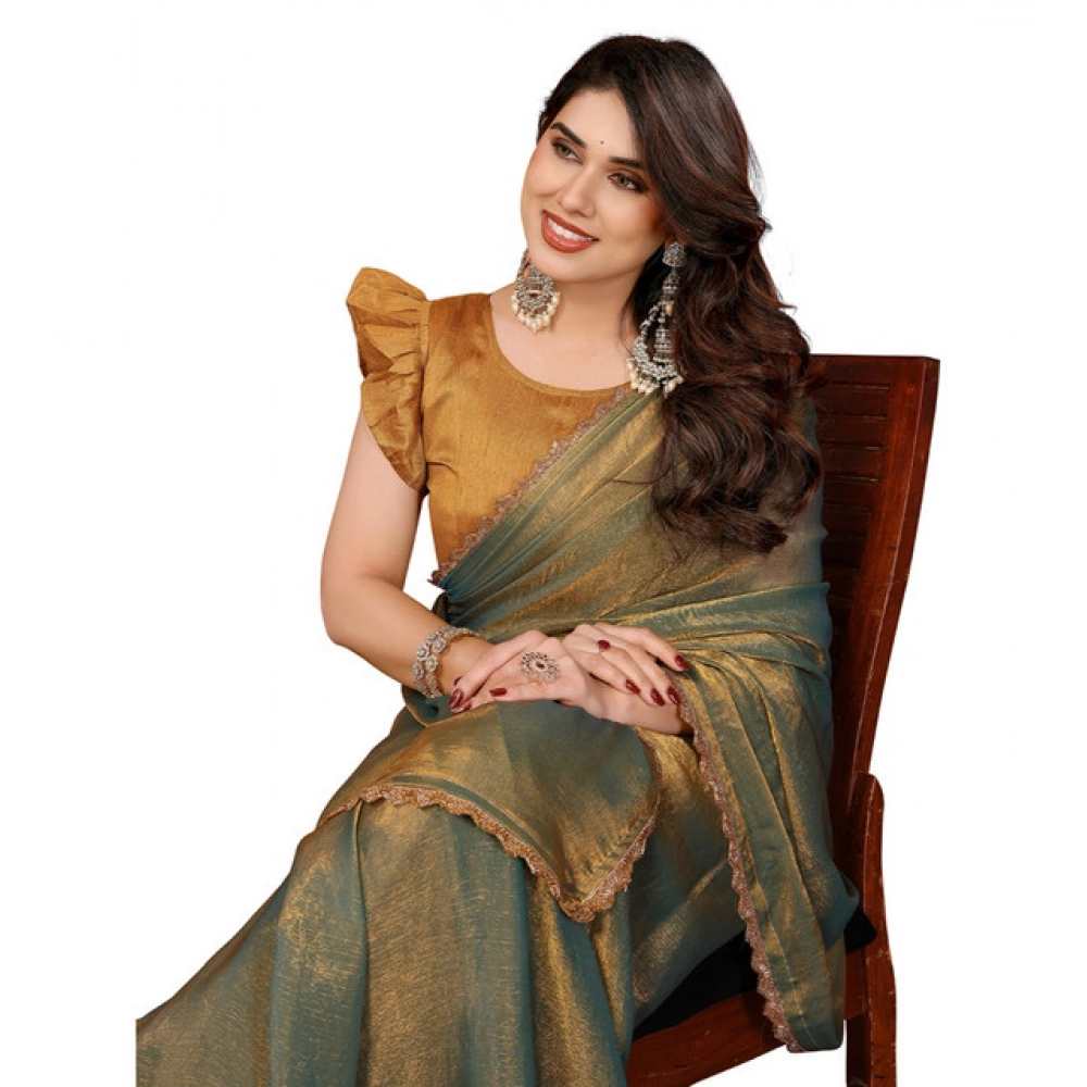 Women's Georgette Printed Saree With Unstitched Blouse 5.5Mtr (Green) Women's Georgette Printed Saree With Unstitched Blouse 5.5Mtr (Green)