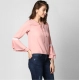Women's Polyester Solid Bell Sleeve Top (Pink) Women's Polyester Solid Bell Sleeve Top (Pink)