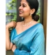 Women's Litchi silk Printed Saree With Unstitched Blouse (Sky Blue) Women's Litchi silk Printed Saree With Unstitched Blouse (Sky Blue)