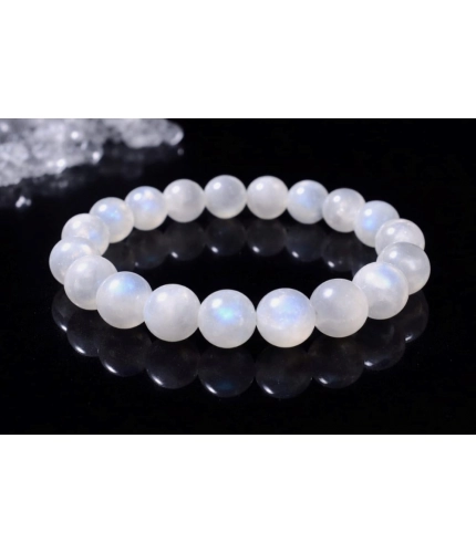 Natural Crystal 8mm Moonstone Bracelet (White)