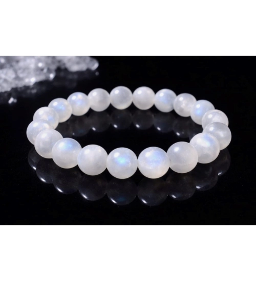 Natural Crystal 8mm Moonstone Bracelet (White)