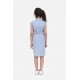 Girl's Denim Hi Lo Short Sleeve Dress with Belt (Blue) Girl's Denim Hi Lo Short Sleeve Dress with Belt (Blue)
